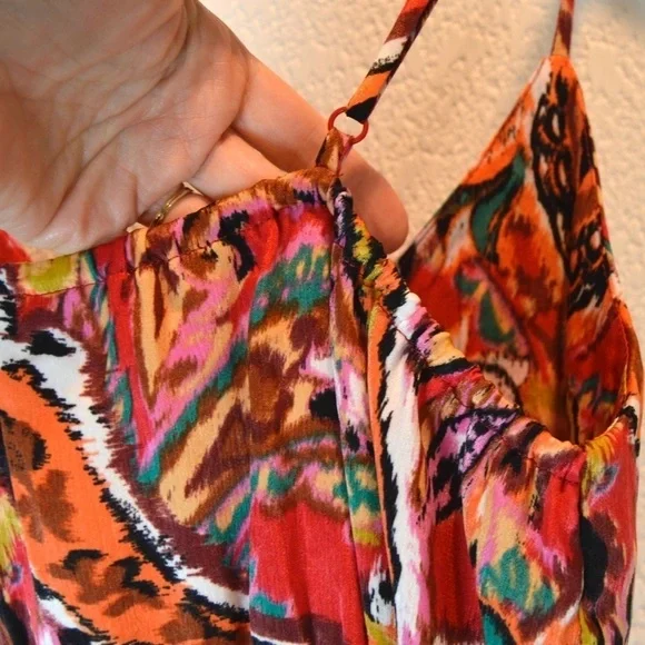The Buckle Willow & Root Wrap Tie Mini Dress, Multi Bold Colors - Medium - Picture 9 of 12